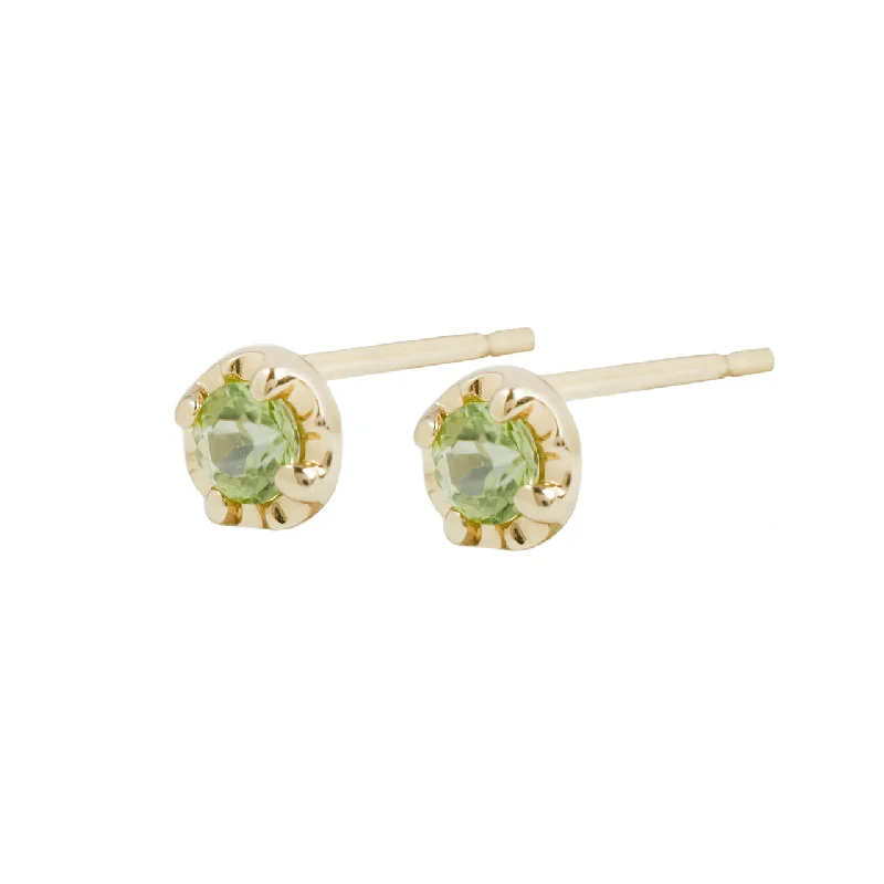 women’s diamond stud earrings -Peridot prong studs