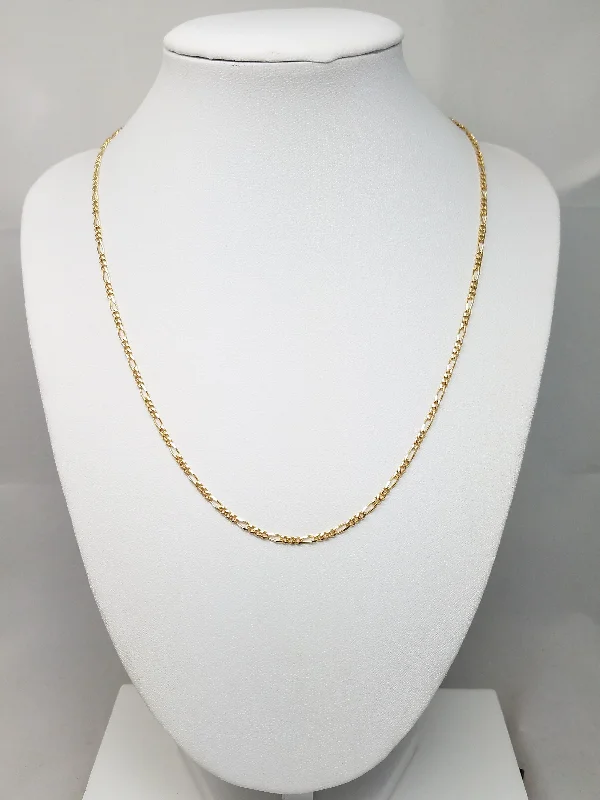 stylish chain necklaces for women -Classic 18" Solid 14k Yellow Gold Figaro Link Chain Necklace