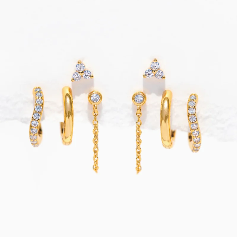 gold hoop earrings for women -Glowing Earring Set