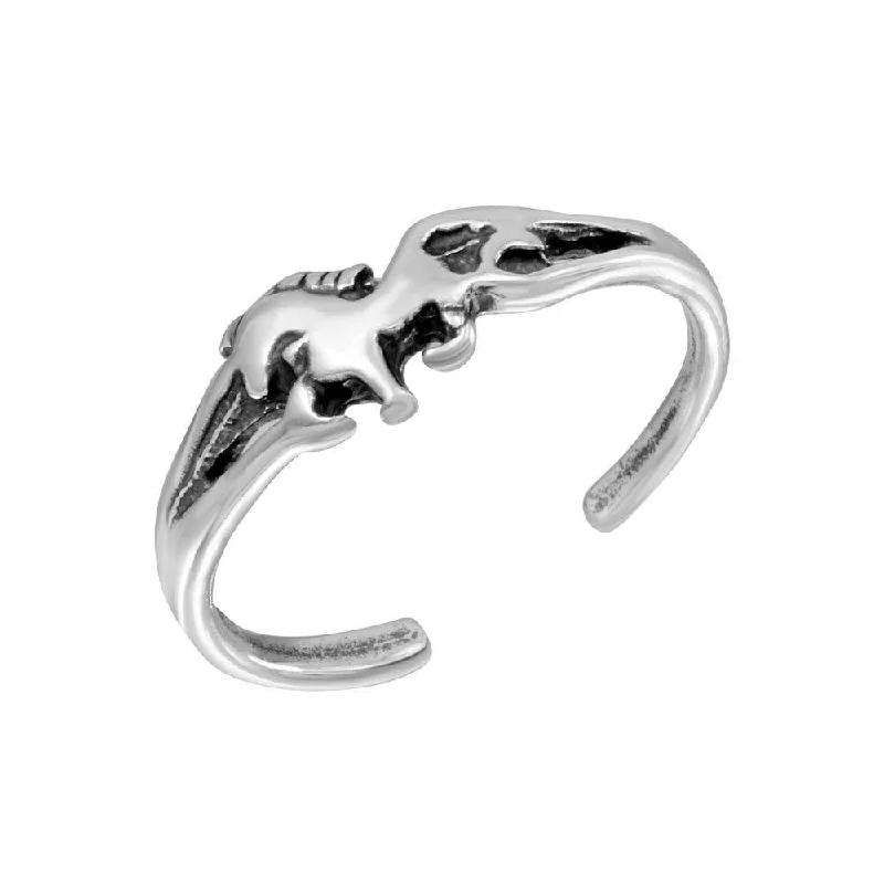 beautiful engagement rings for women -Silver 925 Horse Adjustable Toe Ring - TR218-A