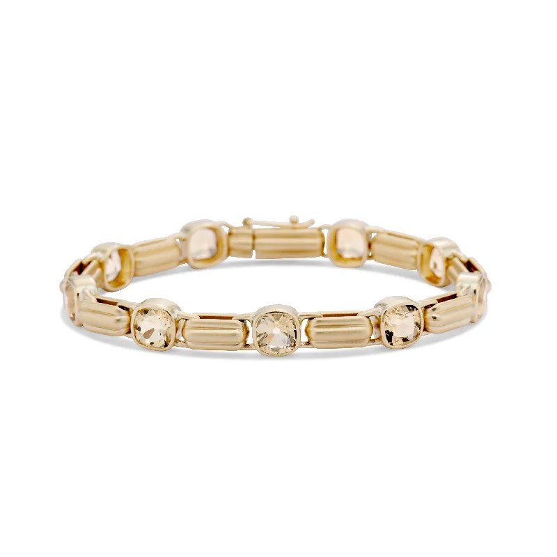 gemstone bracelets for women -Old Mine Cut Citrine Finley Bracelet