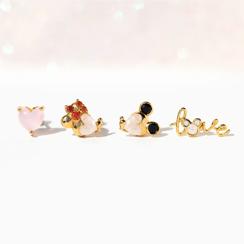 women’s silver drop earrings -Disney Forever Love Earring Set