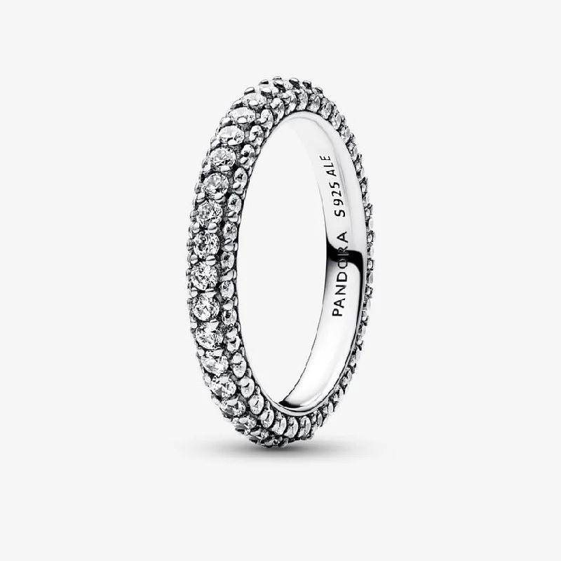 personalized rings for women -Pandora Timeless Pavé Single-row Ring