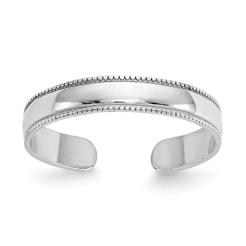 luxury wedding rings -14KT White Gold 3MM Toe Ring