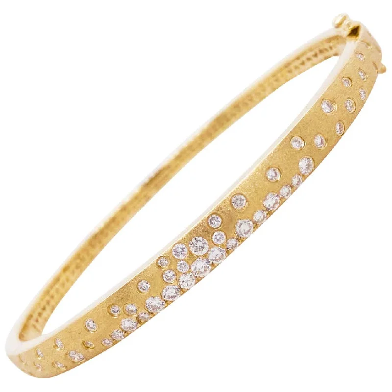 stacked bangles for women -Galaxy Diamond Confetti Bangle Bracelet