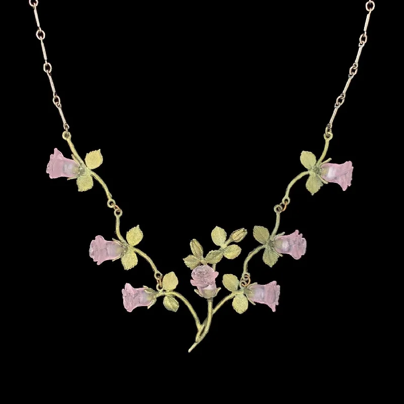 silver chain necklaces for women -Blushing Rose Necklace - Vines