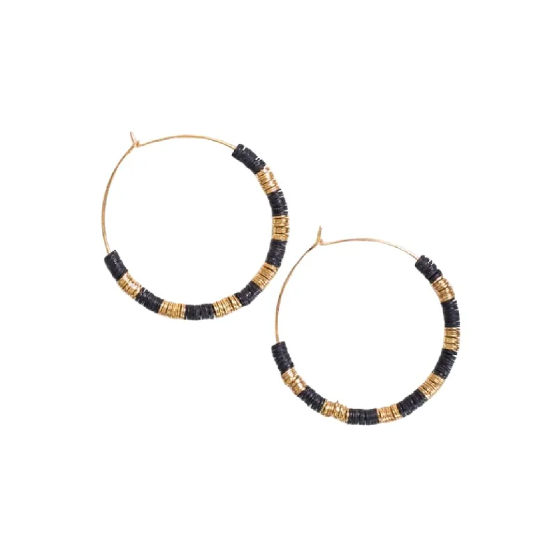 gold earrings for women -Ink and Alloy Jennifer Colorblock Small Sequin Hoop Earrings