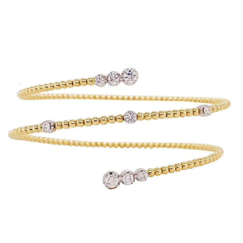 women’s charm bangle bracelets -Diamond Wrap Flexible Bracelet