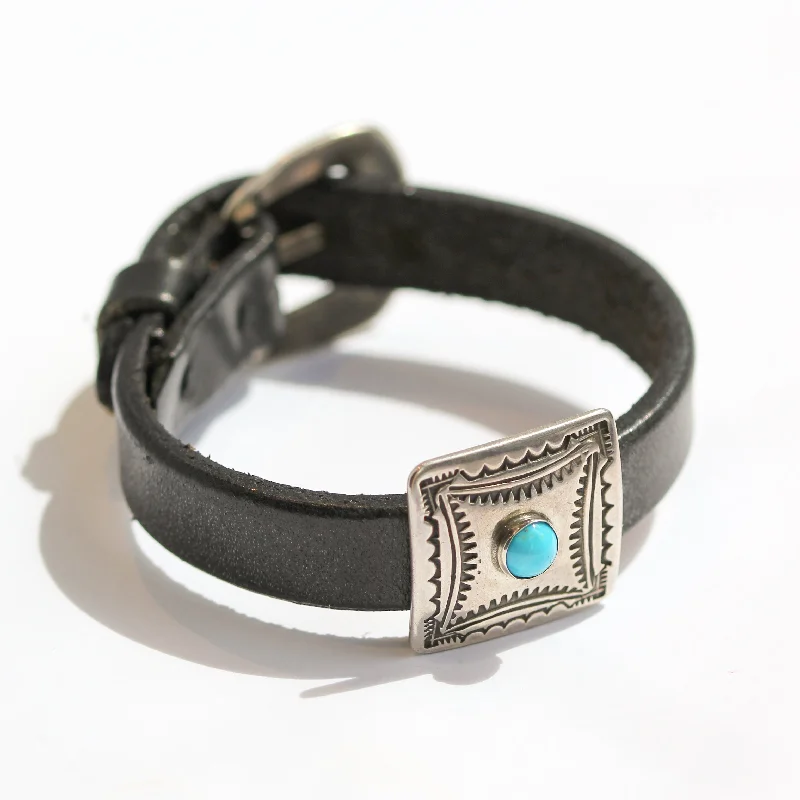 stacking bangle sets for women -Turquoise Concho Watch Band Bracelet by Buffalo