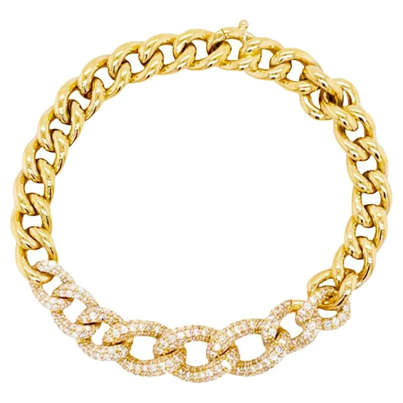 stacking bangle bracelets for women -Miami Cuban Diamond Link Bracelet