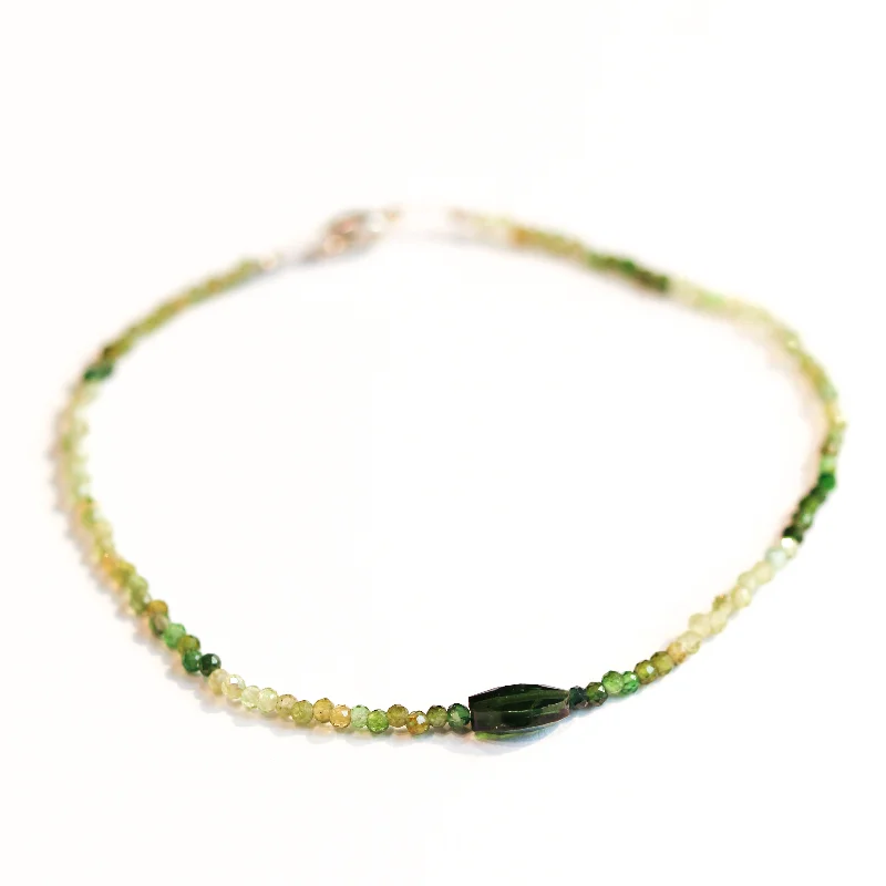 engraved bangles for women -Green Tourmaline Bracelet No. 125