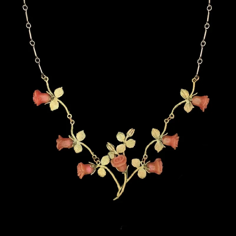 trendy choker necklaces for women -Red Rose Necklace - Vines