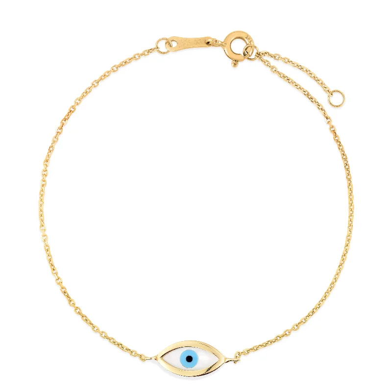 personalized bracelets for women -14K MOP Evil Eye Bracelet