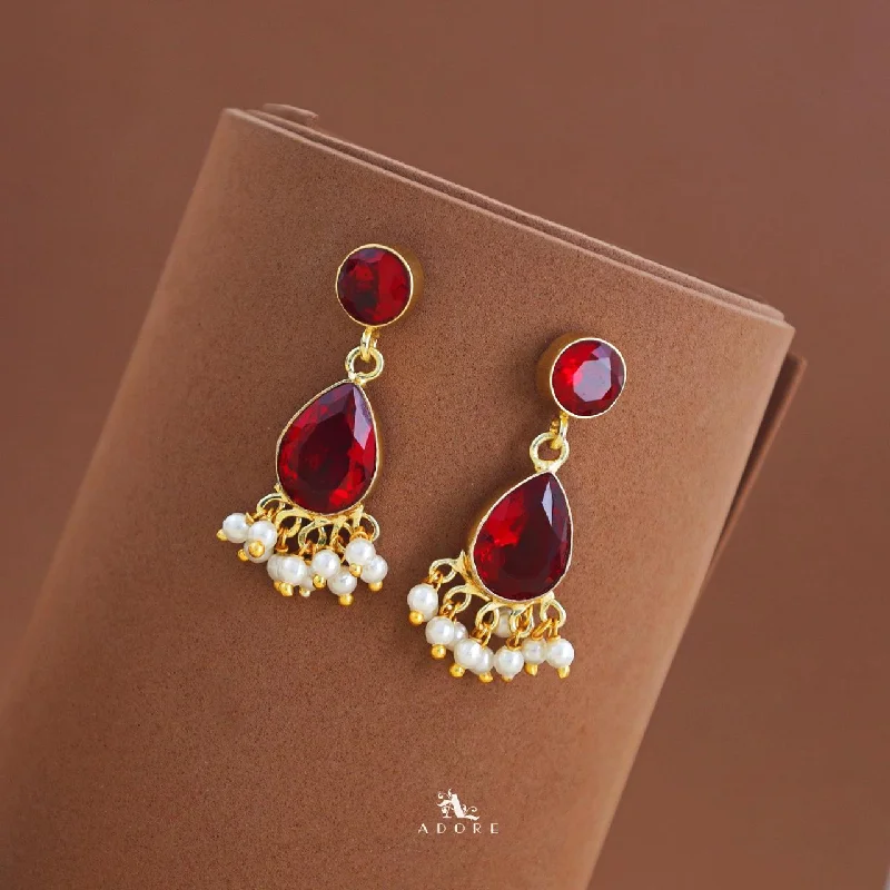 sapphire earrings for women -Amayra Gem Stone Rain Drop Earring