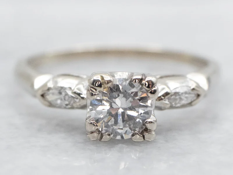 vintage-inspired engagement rings -Diamond Illusion Head Engagement Ring