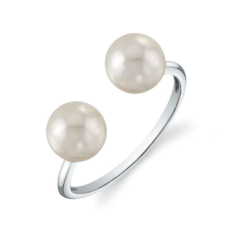 women’s promise rings -Akoya Pearl Harper Ring