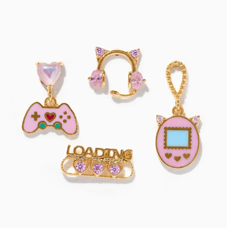 simple earrings for women -Gamer Gal Stud Set