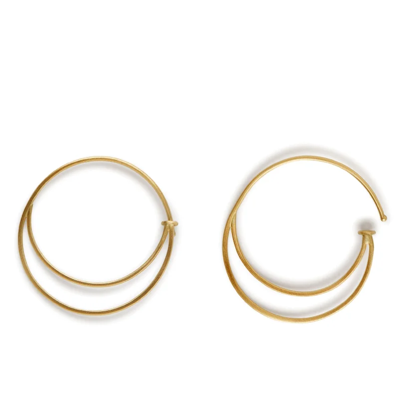 unique pearl earrings for women -<!--ER1001-->moon hoops