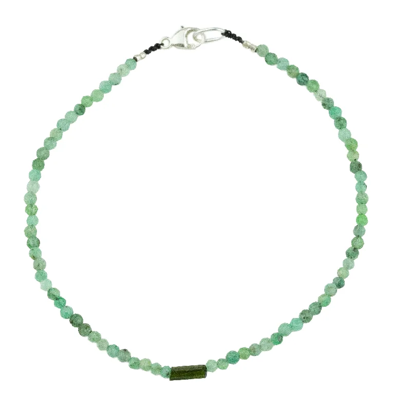 classic bangles for women -Emerald + Tourmaline Bracelet