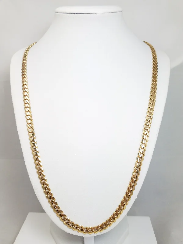 designer name necklaces for women -Fabulous 14k Yellow Gold Hollow Monaco Link 24" Necklace