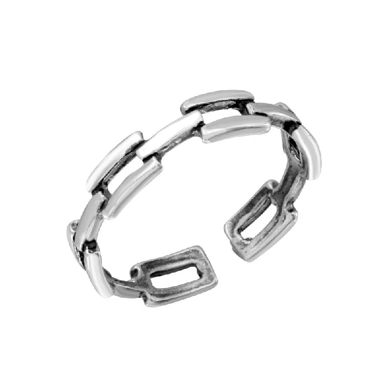 silver rings for women -Silver 925 Chain Link Adjustable Toe Ring - TR239-A