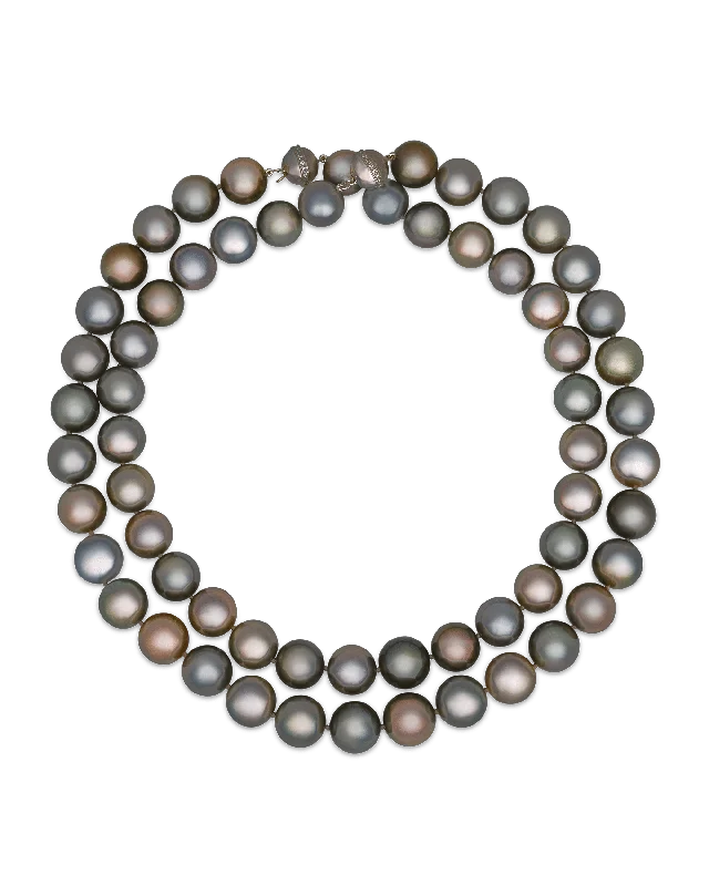 geometric necklaces for women -Multi-Colored Tahitian Pearl Convertible Necklace