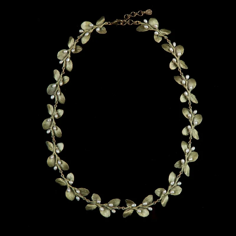 luxury gold necklaces for women -Irish Thorn Necklace - Leaves