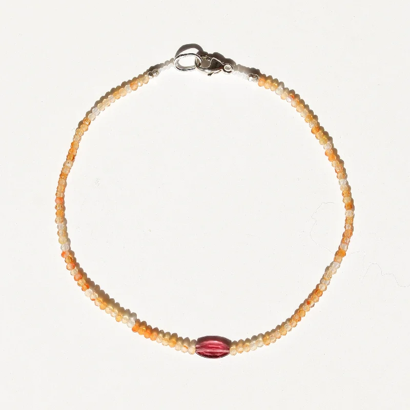 bracelet stack for women -Carnelian + Tourmaline Bracelet No.45