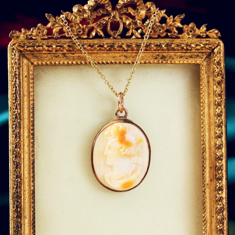 luxury diamond necklaces for women -Pretty Vintage Pink Coral Cameo Pendant