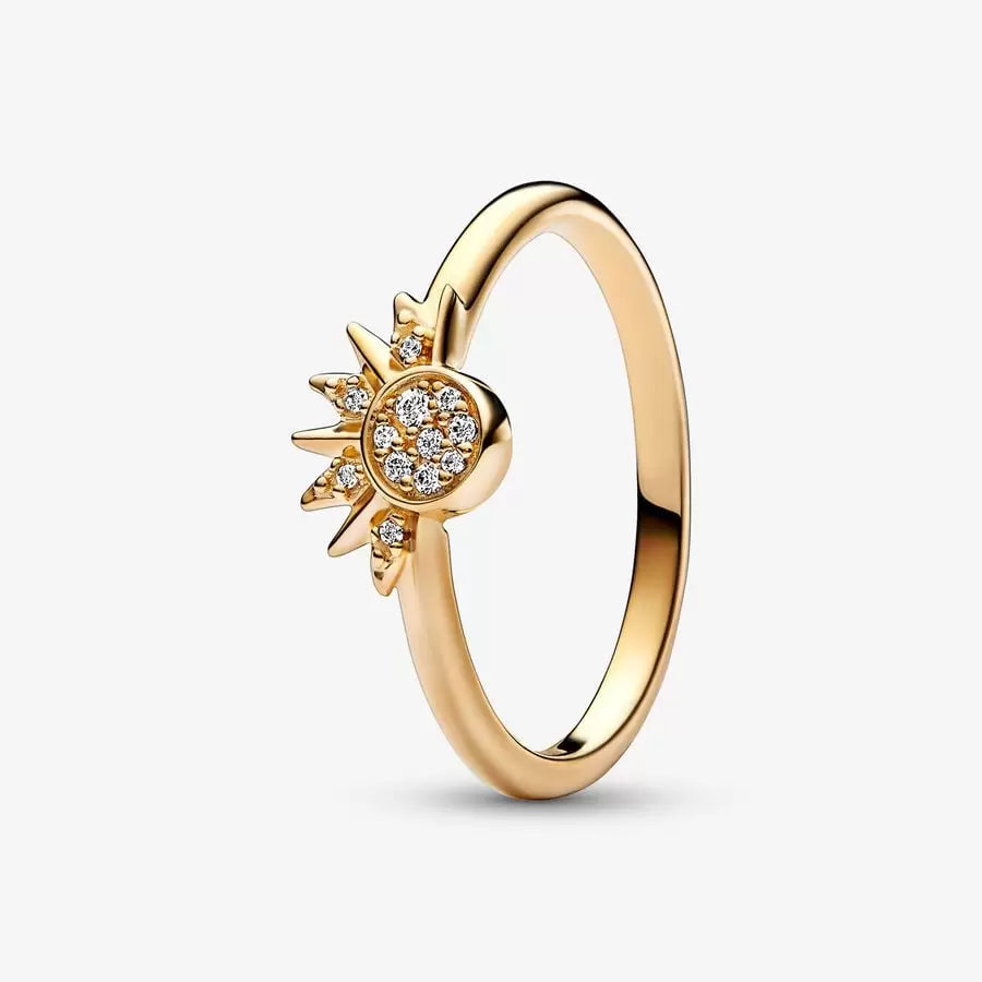 engagement rings for women -Celestial Sparkling Sun Ring