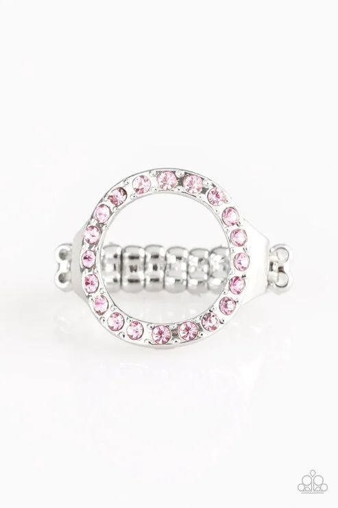 ruby rings for women -One-GLAM Band Pink Ring