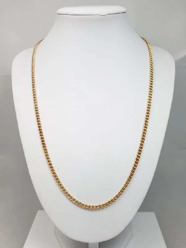 cute necklaces for women -Sturdy 20.5" 14k Yellow Gold Solid Curb Link Chain Necklace