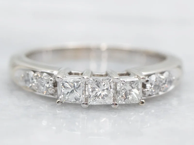 affordable custom engagement rings -Round and Princess Cut Diamond Engagement Ring