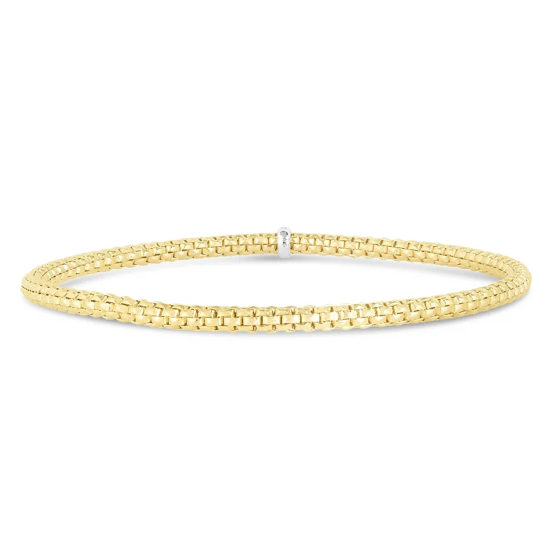 stacked bracelets for women -14K Gold Popcorn Stretch 3mm Bracelet