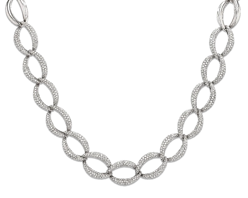 trendy choker necklaces for women -Diamond Link Necklace, 14.49 Carats