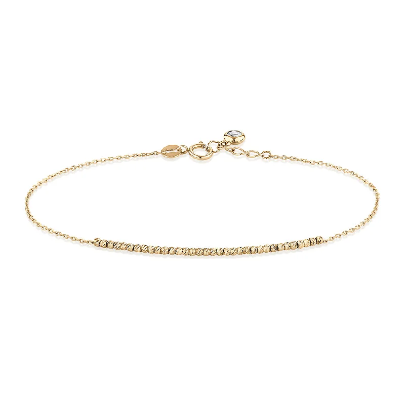 premium bangles for women -Bracelet with diamond simulant in 10 carat yellow gold