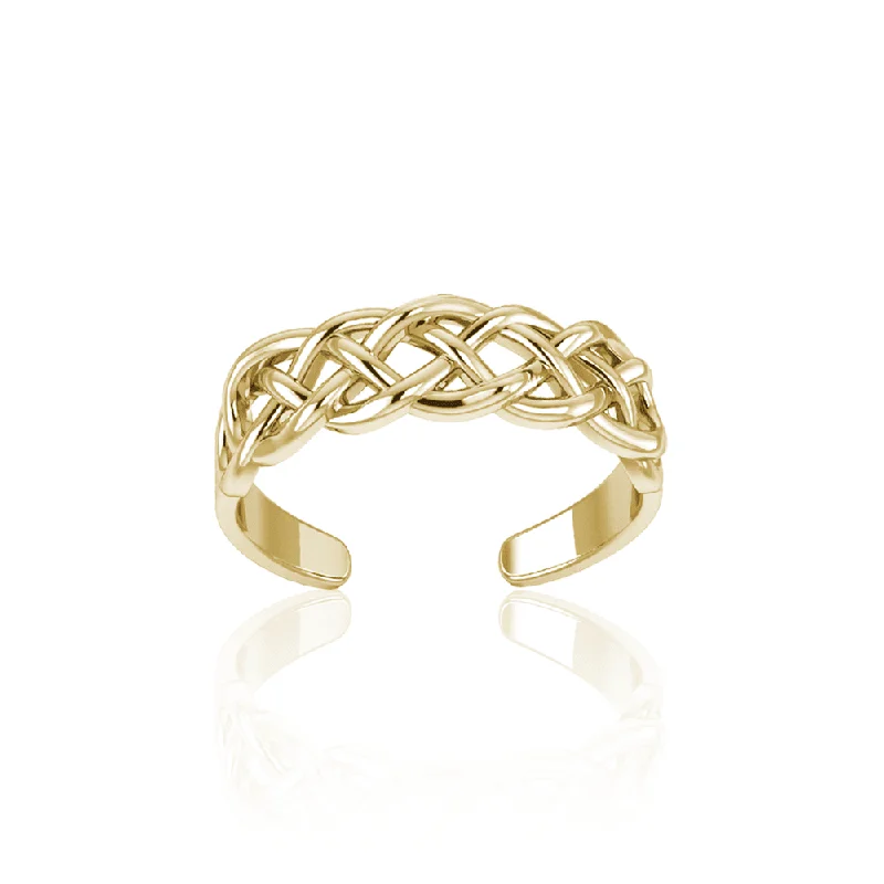 diamond wedding bands for women -Celtic Knotwork Gold Vermeil Toe Ring VTR605