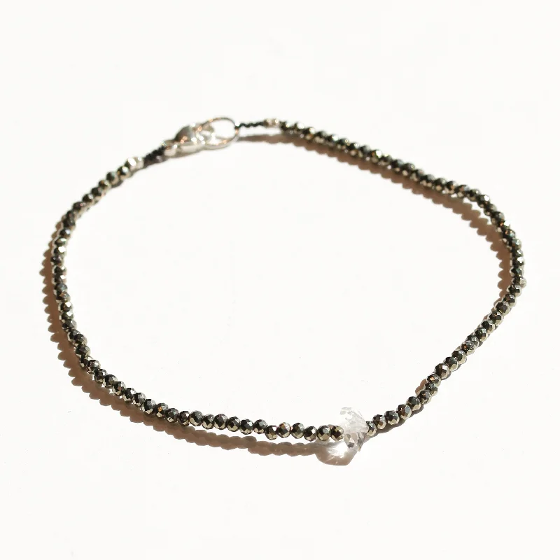 chunky bracelets for women -Pyrite + Herkimer Bracelet No.2