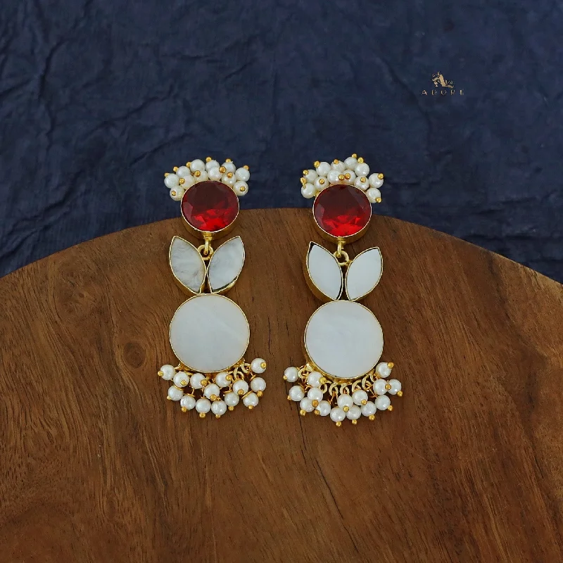 creative earrings for women -Bunny MOP Pearl Cluster Earring