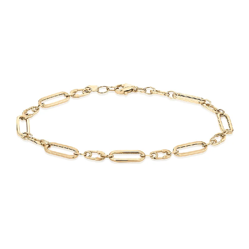 women’s thick bangles -Bracelet with diamond simulant in 10 carat yellow gold