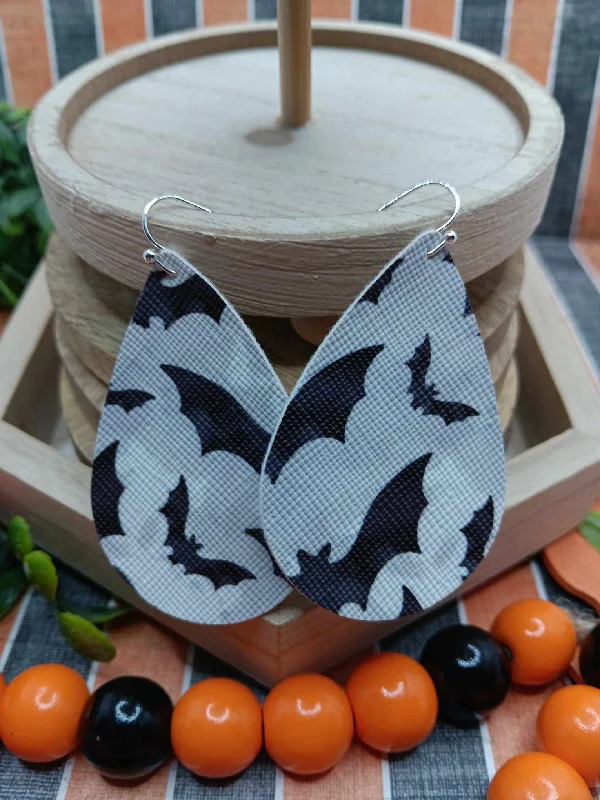 sparkling earrings for women -Bat Leather Style Earrings