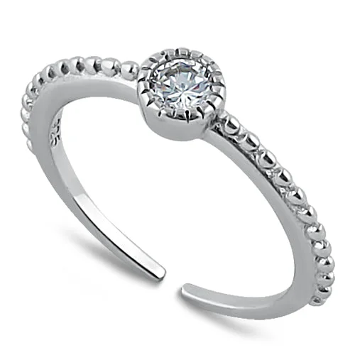 gold wedding rings for women -Sterling Silver CZ Toe Ring