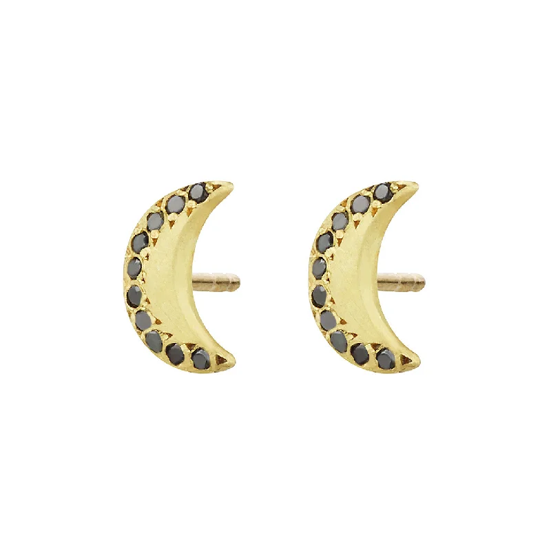 luxury gemstone earrings for women -Queen of the Night Studs, Black Diamond