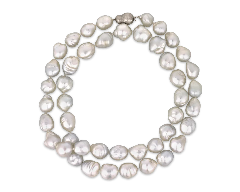 bridal shower necklaces for women -Baroque Pearl Opera Necklace