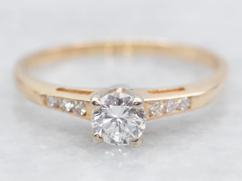 heart-shaped diamond engagement rings -Dainty Diamond Engagement Ring