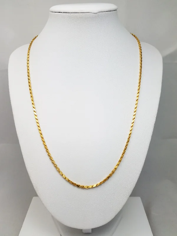 gemstone pendant necklaces for women -Cool 20" Solid 24k Yellow Gold Fancy Link Chain Necklace