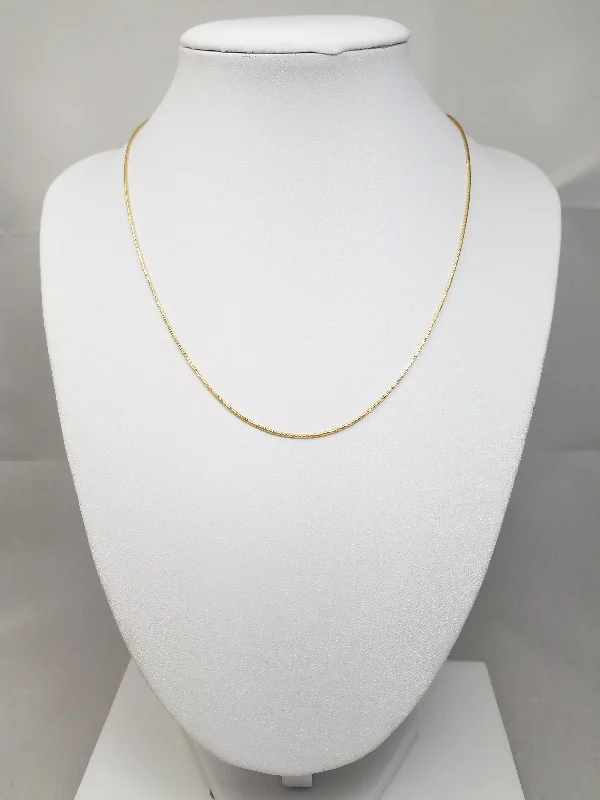 trendy necklaces for women -Petite Solid 14k Yellow Gold 16" Diamond Cut Snake Chain