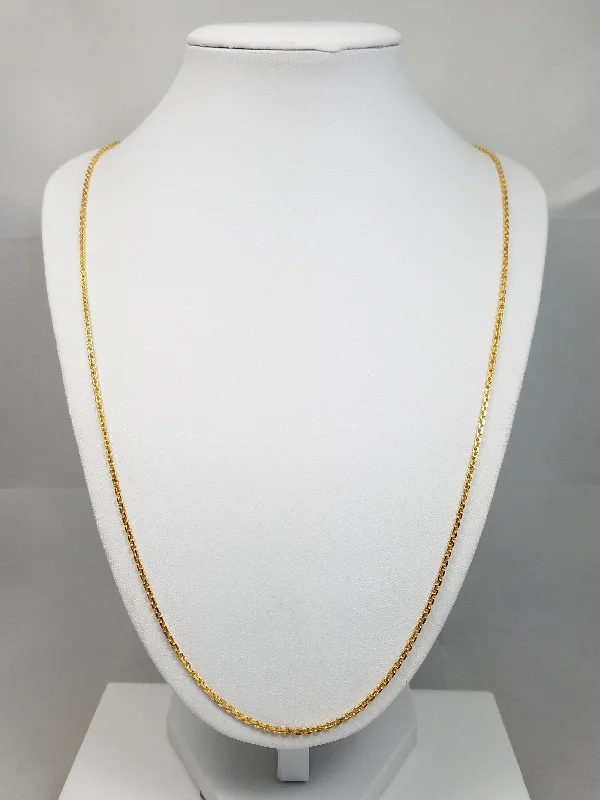 elegant pendant necklaces for women -Luxurious 26.5" Solid 22k Yellow Gold Cable Link Chain Necklace