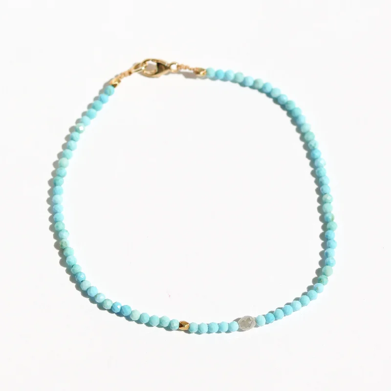 luxurious bangles for women -Turquoise + Diamond Bracelet no. 72