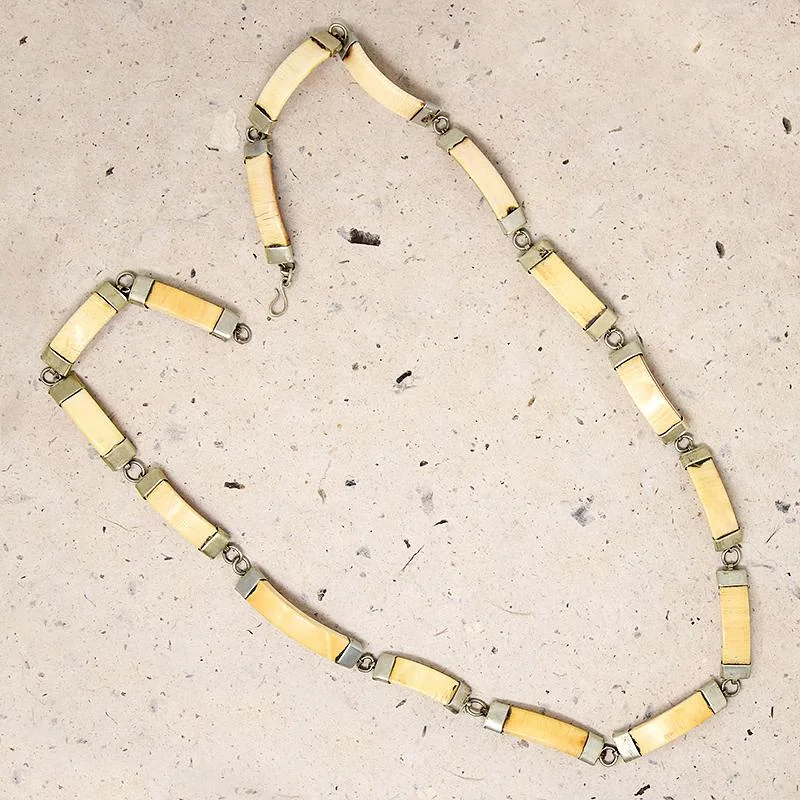 minimalist necklaces for women -Wild Warthog Tusk & Brass Necklace